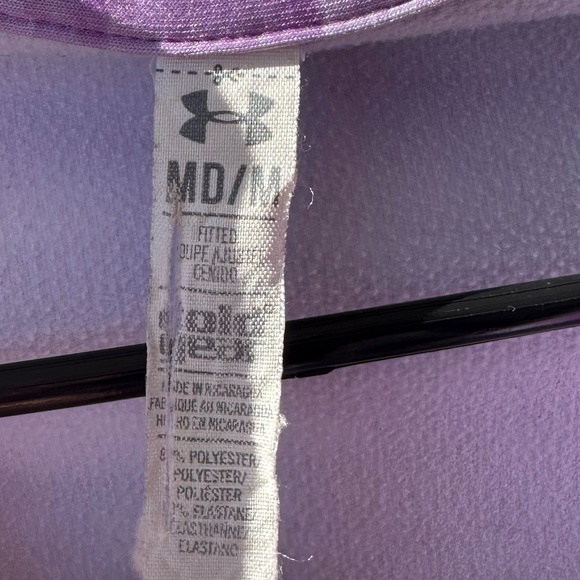 Purple camouflage under armour size m pull over dry sweater shirt - Picture 6 of 8